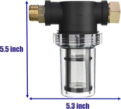 M MINGLE Garden Hose Filter for Pressure Washer inlet Water, Inline Black