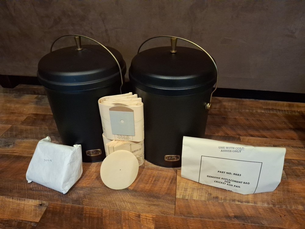 VNTG Cricket Ash Vacuum Fireplace Cleaner Unused VTG w Hose Bags & Extra Pail
