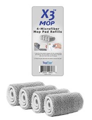 X3 Mop Replacement Microfiber Cleaning Pads, 4 Pack of Reusable Flat Mop Head…
