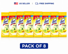 Lysol Disinfecting Wipes To Go Lemon & Lime Blossom Travel Size 15ct Pack of 8