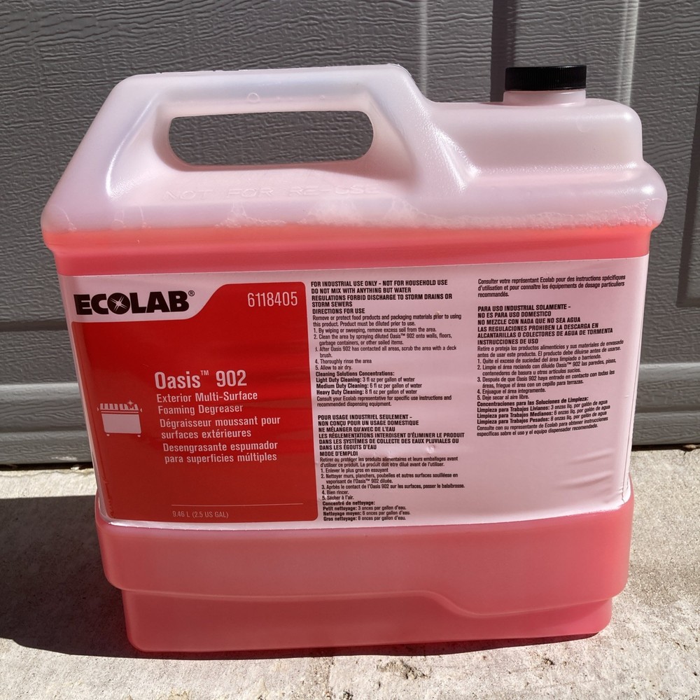 ECOLAB Oasis 902 Exterior Multi-surface Foaming Degreaser 2.5 Gallon 6118405