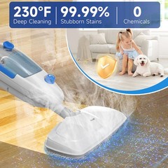 Steam Mop for Floor Cleaning, 10in1 Multi Purpose 23ft Cord Mop, White