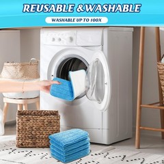 40 Pack Microfiber Mop Pads Machine Washable Cleaning Flat Mop Head Replaceme…