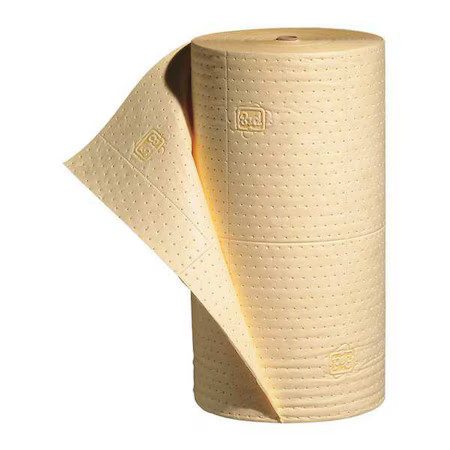 Pig Mat630 Sorbent Roll, 40 Gal, 30 In X 150 Ft, Universal, Yellow,