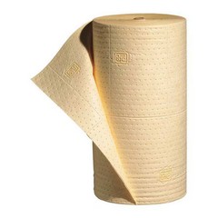 Pig Mat630 Sorbent Roll, 40 Gal, 30 In X 150 Ft, Universal, Yellow,