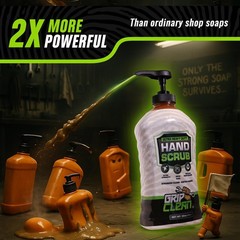 Grip Clean – Waterless Hand Cleaner for Auto Mechanics 8 Fl Oz + Brush, Brown