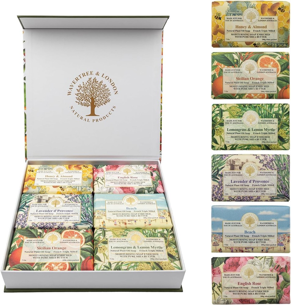 Natural Soap Bars Set (Set of 6), 7 Oz Assorted