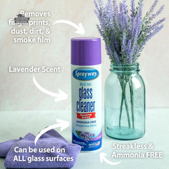 Sprayway Glass Cleaner Lavender Foaming Aerosol 19oz Pack of 6