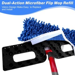 O-Cedar Dual Action Flip Mop Refills (6 Pack), SealUncle 18″ x 5.5″, Blue