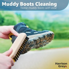 Cleaning Brush, Scrub Brush with Handle for Floor Mats Color: Black and Yellow