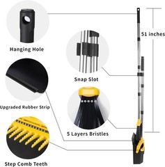 Broom with Dustpan Combo Set, Brooms and Dustpans Sets Yellow Black