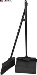 SPARTA Duo-Pan Upright Dust Pan and 36″ – 2-Piece & Broom Set, Black