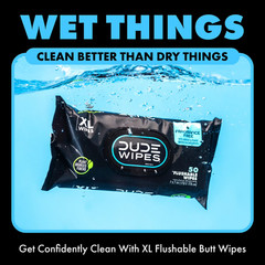 DUDE Wipes Flushable Wet Wipes XL Fragrance Free 400 Count 8 Packs Vitamin E