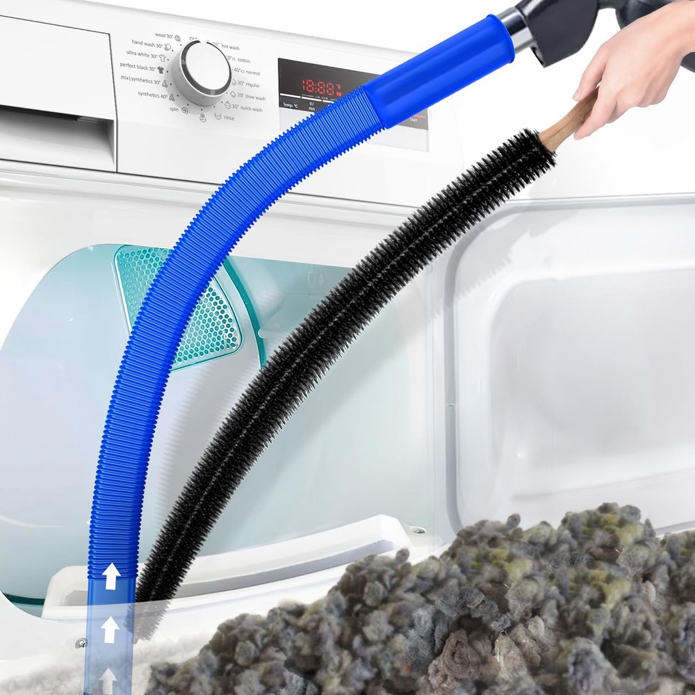 PetOde 2 Pieces Dryer Vent Cleaner Kit 11.4 inches x 1.3 inches, Deep Blue