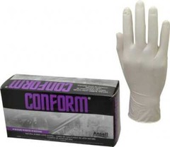 100 Pack Ansell 69-210-M Disposable Gloves, Size Medium, 5 mil, Latex, Powdered