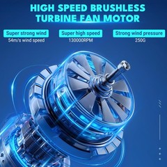 Violent Turbo Fan, Mini Electric Compressed Air Duster & Vacuum Cleaner, 1300…