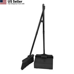 SPARTA Duo-Pan Upright Dust Pan and 36″ – 2-Piece & Broom Set, Black