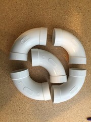 CENTRAL VACUUM 5 PACK 90 DEGREE SWEEP ELBOW PVC Ivory