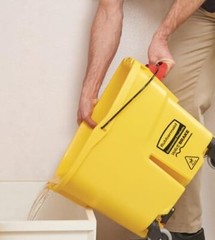 WaveBrake 35 Qt Yellow Mop Bucket with Integrated Wringer and Pour Spout