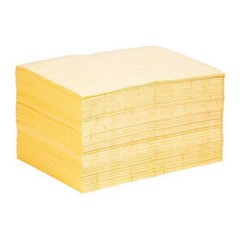 Pig Mat603 Sorbent Pad, 22 Gal, 15 In X 20 In, Universal, Yellow, Polypropylene