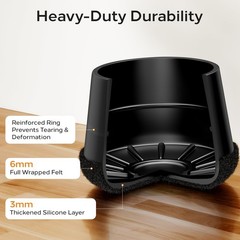 Meldel 24 PCS Silicone Chair Leg Floor Extra Small(0.6″-0.8″), 24pcs-black