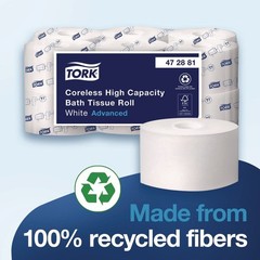 Tork 472881 2-Ply Advanced High Capacity Bath Tissue – White (12 Rolls/CT) New