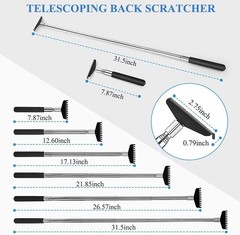 2 Pack Oversized Portable Extendable Back Scratcher, 3 Piece Set, Black 2