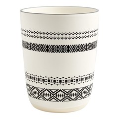 Boho Chic Wastebasket Black Ceramic Adult