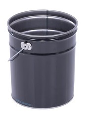 Vestil PAIL-STL-RI Steel Open Head Pail with Handle, 5 gallon One Size, Black