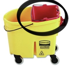WaveBrake Mop Bucket 4.5 Gal Square Durable Dirty Water Web Molded Plastic Red