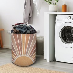 Boho Laundry Basket, Mid Century Modern Boho Neutral Sun Sunshine Waterproof