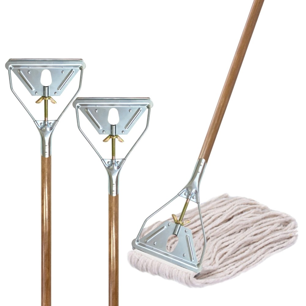 59″ Mop Stick Quick Change Commercial Grade Mop Handle Pack of 2 Industrial S…