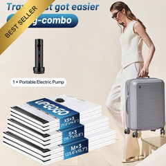 UPGOGO Travel Vacuum Bags for Luggage with Portable Electric Pump 9 Pack