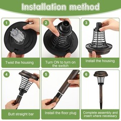 Qualirey 4 Pcs Solar Bug Zapper Waterproof Outdoor Mosquito Zapper Killer And