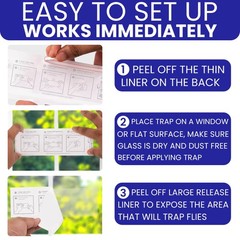 50 Window Fly Traps Sticky Non-Toxic Clear Paper Indoor for Transparent
