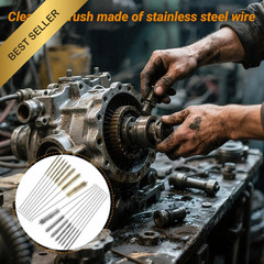 RAWILL 16Pcs Tube Cleaning Brush Brass Stainless Steel Engine Cleaner 12 Inch 8