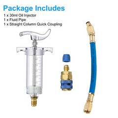 Oil & Dye Injector 30ml/1oz Car Air Conditioning Adapter R134A Quick Coupler