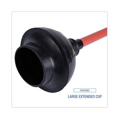 Boardwalk 09201 18 in. Plastic Handle Toilet Plunger – Red/Black (6/Carton) New