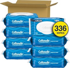 Cottonelle Fresh Feel Flushable Wet Wipes, Adult Wet Wipes, 8 Flip-Top Packs