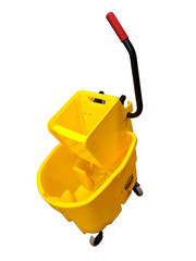 Rubbermaid Commercial WaveBrake 35 Qt Side Press Mop Bucket Wringer Yellow NEW
