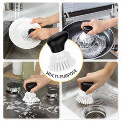 MR.SIGA Dish Scrub Brush, Palm Brush Scrubber with Ergonomic Grip, White