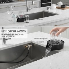 Automatic Glass Washer & Cup Rinser, 360-Degree Rotating Spout Sink Accessory…