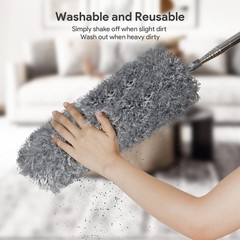 DELUX Microfiber Feather Duster,7 PCS Reusable Bendable Washable 7pc-gray