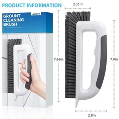 Lumkew Grout Cleaning Brush, V Shape Stiff Cleaner Brush for Black