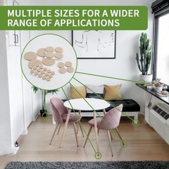 COVERCORNER Felt Furniture Pads for 162PCS Value Pack Round Beige, Beige