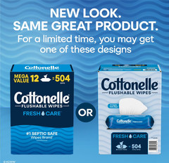 Cottonelle Freshcare Flushable Wipes, 12 ct., 504 wipes