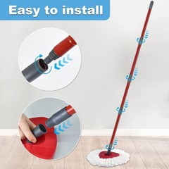 Mop Handle for Ocedar, O Cedar, Spin 4Section Iron, Red Iron