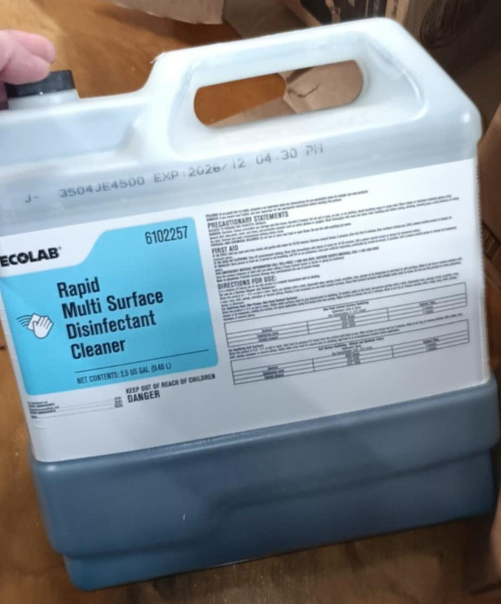 ECOLAB RAPID MULTI SURFACE DISINFECTANT CLEANER 6102257 2.5GAL