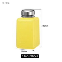 5Pack 6.8 Oz/200ml Alcohol Push Down Pump Dispenser Bottle Press Yellow