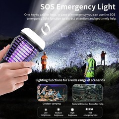 2025 3-in-1 Mosquito Zapper – Rechargeable, Portable, Home/Camping Site